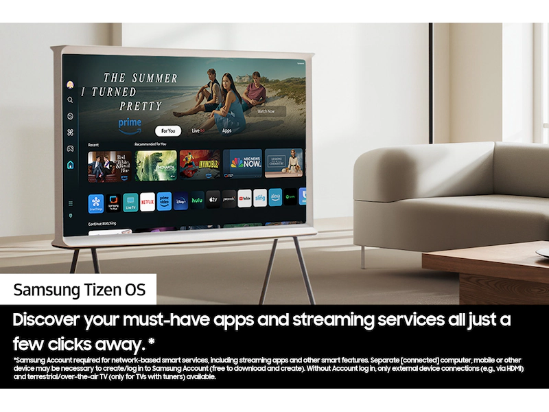 Samsung 43" The Serif QLED Smart Tv_4K Matte Display, Series LS01D, White, 43LS01D, 2025