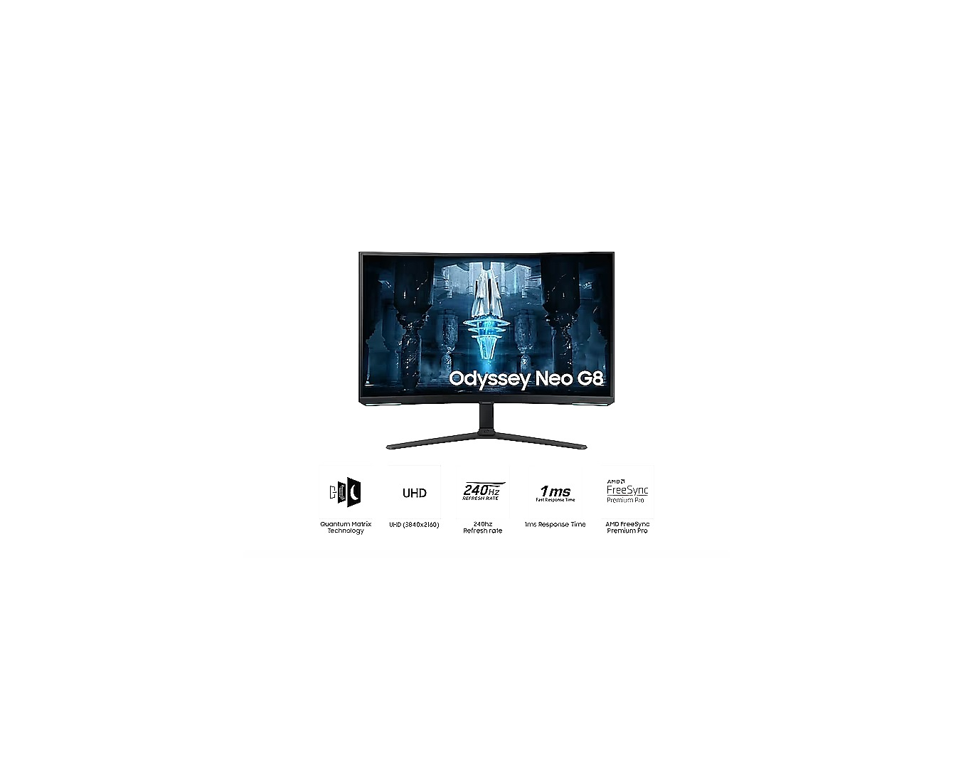 Samsung 32" Odyssey Neo G8 BG850, 4K Curved Gaming Monitor With 240Hz Refresh Rate &1ms Response Time LS32BG850