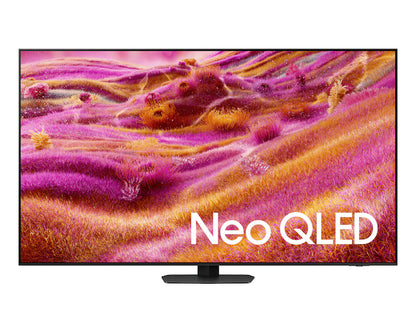 Neo QLED TV displaying a vibrant underwater scene with 'Neo QLED' branding. 75QN90F SAMSUNG NEO QLED 4K 2025