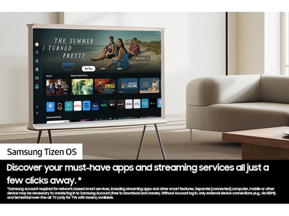 Samsung 43" The Serif QLED Smart Tv_4K Matte Display, Series LS01D, White, 43LS01D, 2025