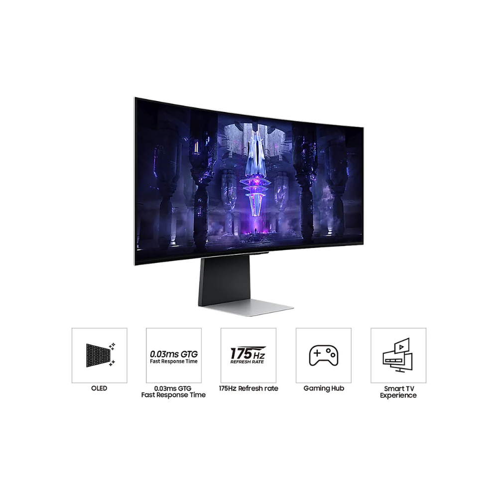 Samsung G8 34" OLED 175Hz Curved Gaming Monitor - Silver ,LSBG850