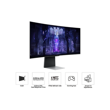 Samsung G8 34" OLED 175Hz Curved Gaming Monitor - Silver ,LSBG850