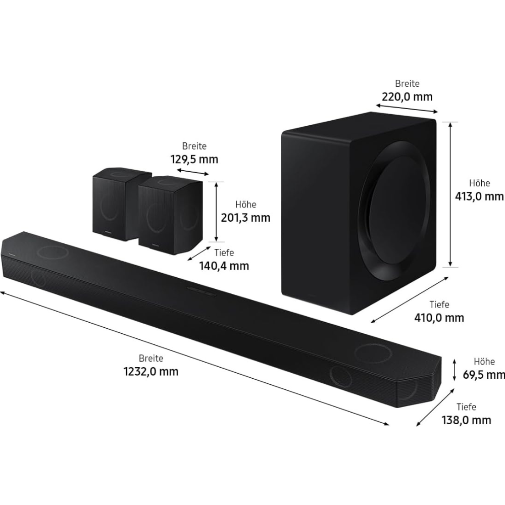 Samsung HW-Q995C Q-Series 11.1.4 Ch Soundbar  Sub Woofer & Rear Speaker (2023).