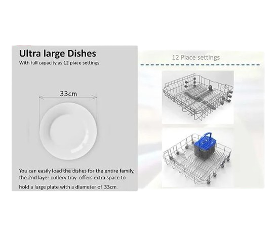 Sharp Dishwasher With 12 Place Settings 6 Programs Steel Silver Model-QW-MB612
