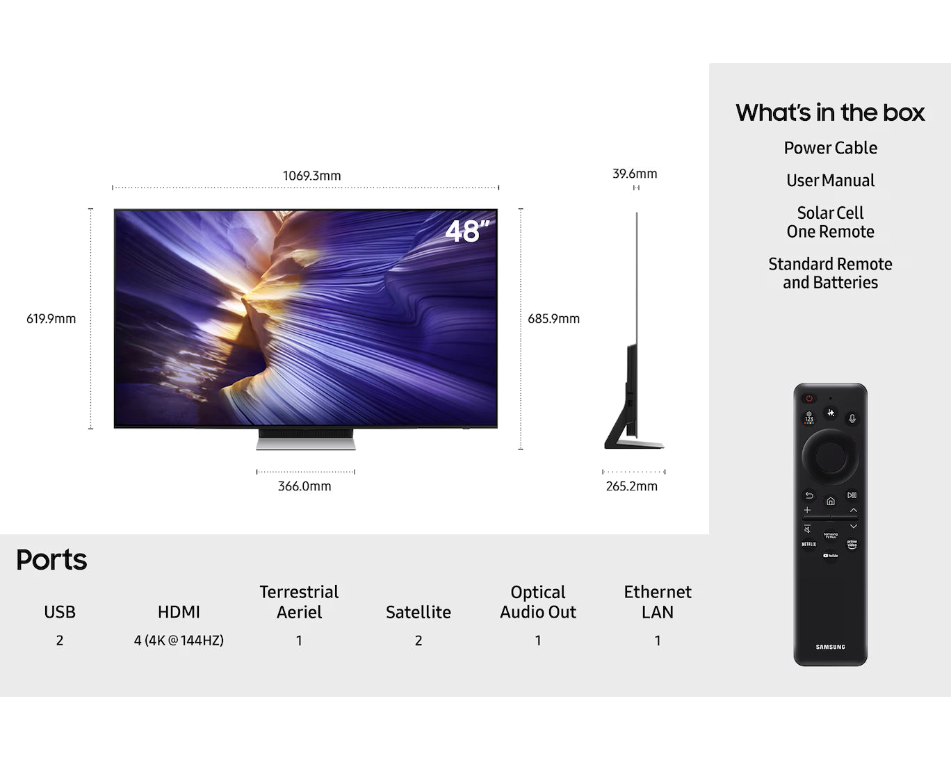 Samsung 48" OLED S90F 4K  Vision AI Smart TV 48S90F (2025)