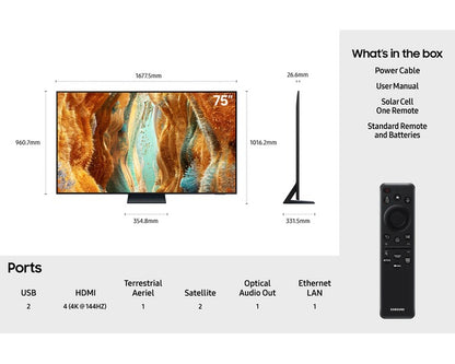 Samsung 75 Inch QN70F Neo QLED Smart TV 4K, 2025, 75QN70F