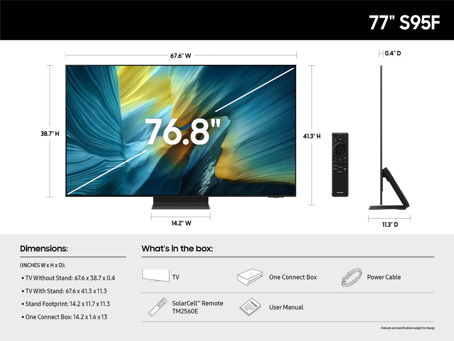 Samsung 77" 4K OLED Samsung Vision AI Smart TV S95F 2025