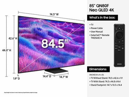 Samsung 85" Neo QLED QN80F 4K AI Vision Smart tv 85QN80F 2025