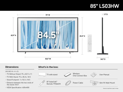 Samsung 85" The Frame Pro Neo QLED 4K Art TV 85LS03HW 2026